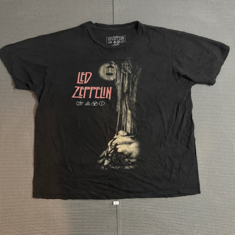 Led Zeppelin The Hermit Graphic T-Shirt Black 2XL Rock Band Tee Zoso Symbols